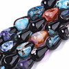 Natural Fire Crackle Agate Beads Strands X-G-S359-248-1