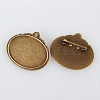 Vintage Alloy Brooch Cabochon Bezel Settings X-PALLOY-N0085-08AB-NF-2