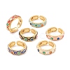 Flat Round Cubic Zirconia Cuff Rings RJEW-C021-04G-1