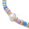 Rainbow Style Glass Seed Beads Braided Bead Bracelets for Women BJEW-JB10064-3