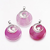 Natural Banded Agate Pendants KK-F751-F22-1