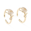 Brass Micro Pave Clear Cubic Zirconia Cuff Rings RJEW-F102-05G-1