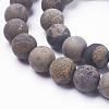 Natural Dendritic Jasper Beads Strands G-F520-47-8mm-1