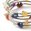 5-Loop Natural Mixed Stone Chip Beaded Wrap Bracelets for Women BJEW-JB01517-11-5