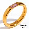 304 Stainless Steel Pave Cubic Zirconia Finger Rings FS-WG61B2A-28-1