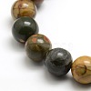 Round Natural Picasso Beads Strands G-P062-64-3