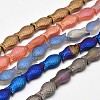 Frosted Electroplate Glass Fish Beads Strands EGLA-M001-M-1
