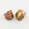 Handmade Gold Sand Lampwork Wide Band Rings RJEW-Q150-M13-B-2