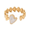Heart 304 Stainless Steel Open Cuff Rings for Women RJEW-A091-02G-4