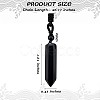 Natural Obsidian Bullet Pendant Necklace JN1043C-3