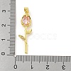 Rose Flower for Valentine's Day Golden Rack Plating Brass Micro Pave Cubic Zirconia Pendants X-KK-R153-01D-G-3