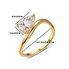 Brass Pave Single Cubic Zirconia Finger Rings for Women LS-ZK8046-7-1