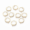 Brass Micro Pave Cubic Zirconia Huggie Hoop Earring Findings X-KK-T063-013-NF-2
