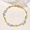 Brass Micro Pave Cubic Zirconia Link Chain Bracelets for Women BJEW-C156-04B-05GP-2