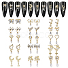 30Pcs 15 Styles Golden Brass Micro Pave Rhinestone Cabochons DIY-HY0002-56-1