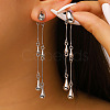 Iron Alloy Stud Dangle Earrings WG996D3-01-1