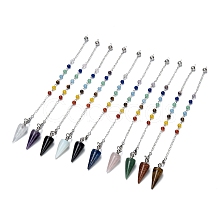 Natural & Synthetic Gemstone Cone Dowsing Pendulums G-Z023-01