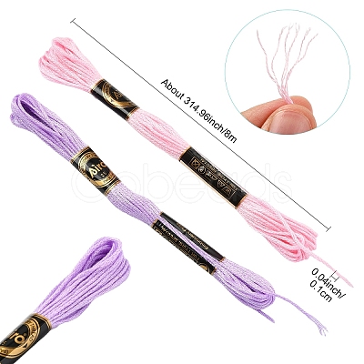 6Bundles 6 Colors Polyester Embroidery Floss OCOR-YW0001-24E-1