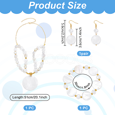 Natural Pearl Necklaces & Bracelets & Dangle Earring Sets SJEW-PH01394-1