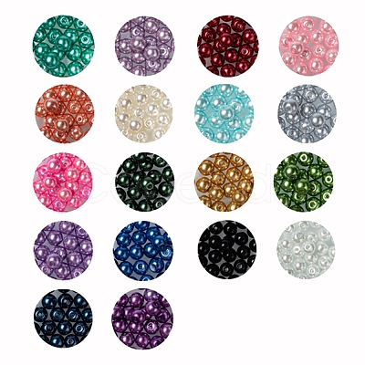 18 Colors Glass Pearl Beads HY-JQ0001-8mm-02-1