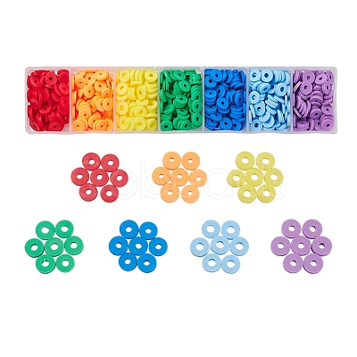 700Pcs 7 Colors Handmade Polymer Clay Beads CLAY-YW0001-39-1