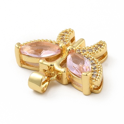 Brass Micro Pave Cubic Zirconia Pendants KK-B059-34G-E-1