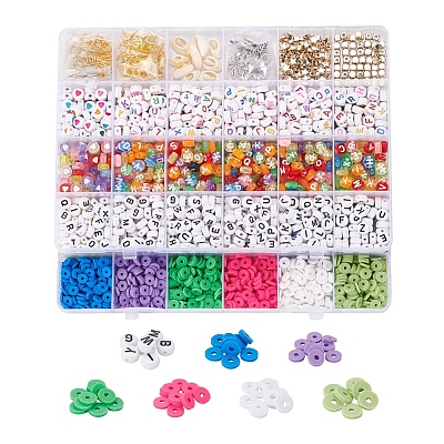 DIY Terracotta and Alphabet Beads Jewelry Making DIY-YW0002-59-1