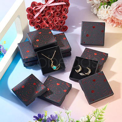 10Pcs Hot Stamping Planet Cardboard Jewelry Packaging Boxes CON-TA0001-44C-1