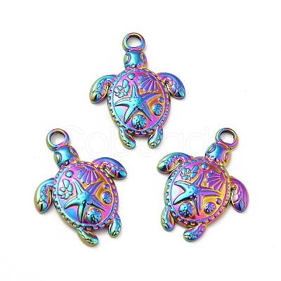 Ion Plating(IP) 201 Stainless Steel Pendants X-STAS-P312-09MC-1