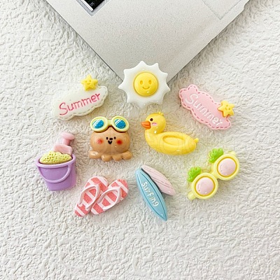 Summer Theme Opaque Resin Cabochons CRES-I046-11-1