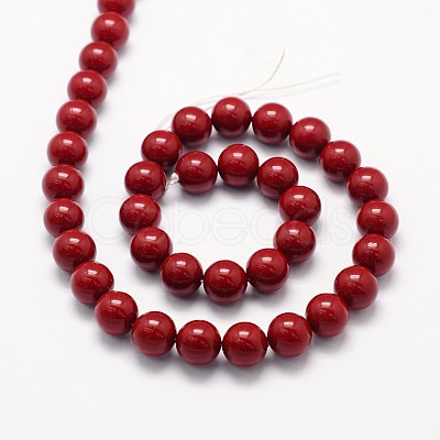 Shell Pearl Beads Strands X-BSHE-L026-01-10mm-01-1