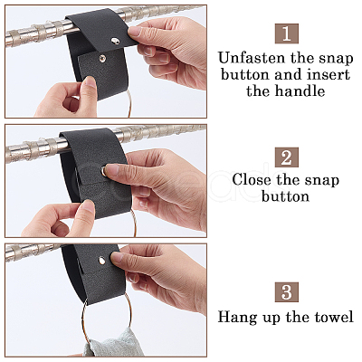 6Pcs PU Leather Towel Hook AJEW-CL0003-35A-1