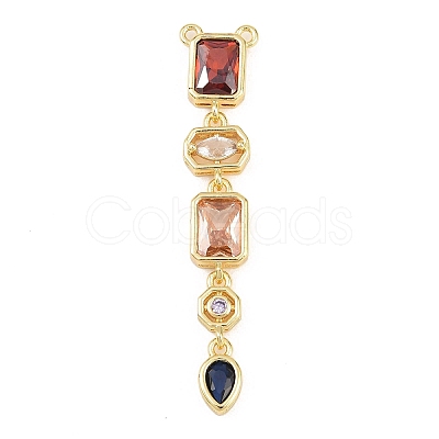 Brass Micro Pave Cubic Zirconia Big Pendants KK-K418-03B-G-1