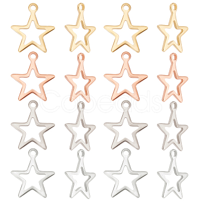 Beebeecraft 80Pcs 4 Colors 304 Stainless Steel Pendants STAS-BBC0001-92-1