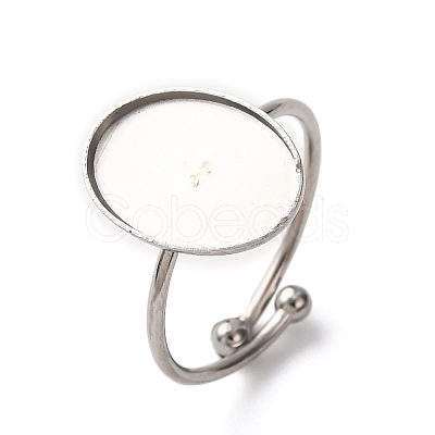 Adjustable 304 Stainless Steel Cuff Ring Components STAS-D372-13P-01-1