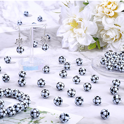 100Pcs Opaque Acrylic Beads MACR-SC0002-47-1