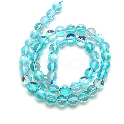 Synthetic Moonstone Beads Strands X-G-F143-8mm-07-1
