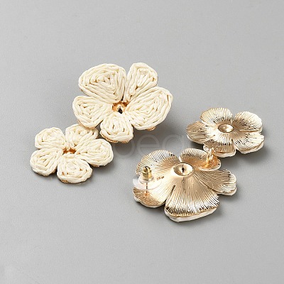 Ally with Raffia Grass Studs Earrings EJEW-WH20011-03E-1