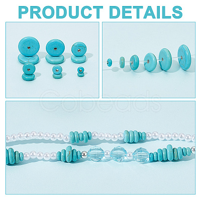 Nbeads 180Pcs 6 Styles Synthetic Turquoise Beads G-NB0004-81-1