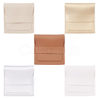 5Pcs 5 Colors Square PU Leather Envelope Pouches ABAG-TA0001-81-1