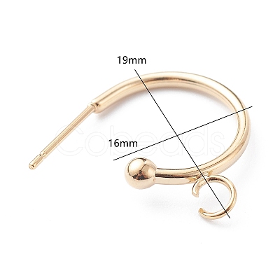 304 Stainless Steel Half Hoop Earrings STAS-Z028-B01-G-1