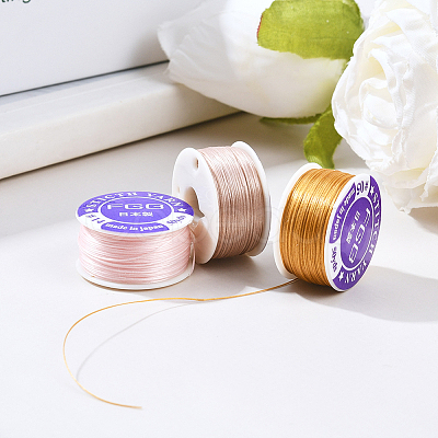 3 Rolls 3 Colors Special Coated Nylon Beading Threads for Seed Beads OCOR-PA0001-01A-1