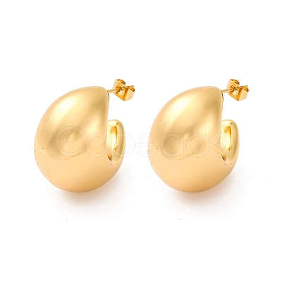 Moon 304 Stainless Steel Stud Earrings EJEW-A125-23G-1