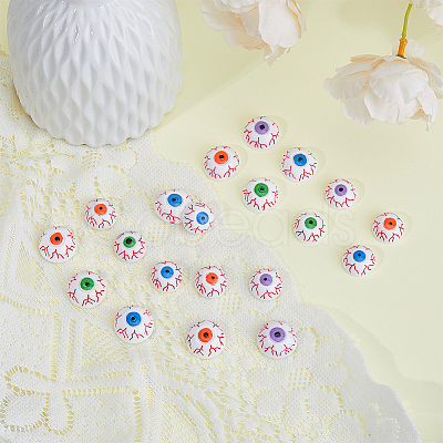 32Pcs 8 Styles Resin Craft Doll Eyes Cabochons DIY-FH0007-28-1