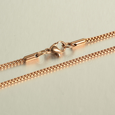 304 Stainless Steel Box Chain Necklaces Necklaces NJEW-L353-15-1