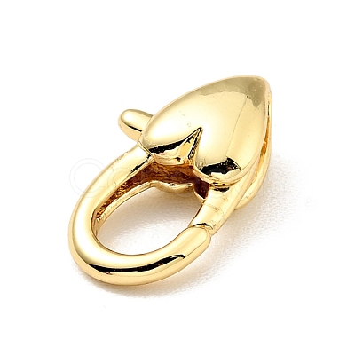 Brass Heart Lobster Claw Clasps KK-G416-47G-1