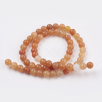 Natural Red Aventurine Beads Strands X-GSR6mmC023-1