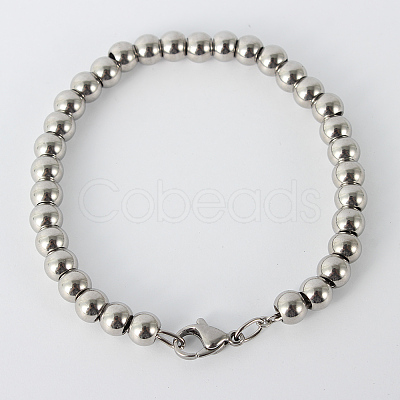 Tarnish Resistant 304 Stainless Steel Beaded Bracelets BJEW-N240-16P-1
