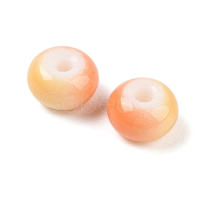 Opaque Spray Painted Glass Beads GLAA-G118-01D-1