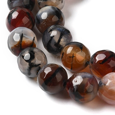 Dyed & Heated Natural Fire Crackle Agate Beads Strands G-P539-B01-15-1